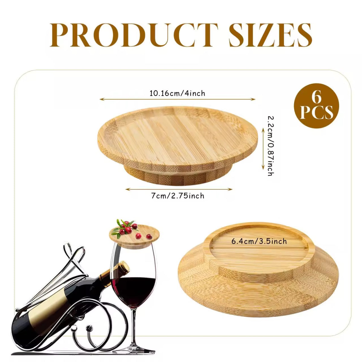 Bamboo Wine Glass Charcuterie Topper Set – Portable Mini Appetizer & Cheese Plate
