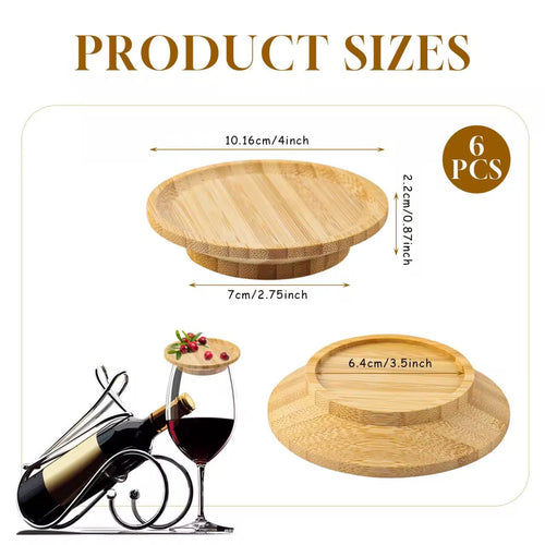 Bamboo Wine Glass Charcuterie Topper Set – Portable Mini Appetizer & Cheese Plate