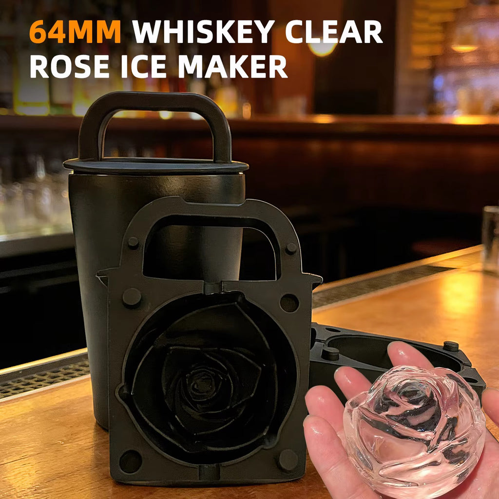 Crystal-Clear Whiskey Ice Ball Maker – 64mm Slow-Melting Directional Freezing Mold
