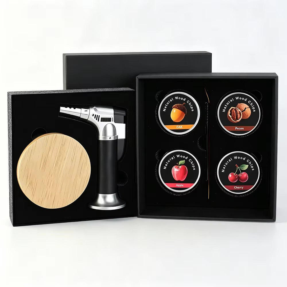 Luxury Cocktail & Whiskey Smoker Kit with Torch – 6-Piece Drink Infuser Gift Set