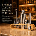 uxury 12-Piece Bartender Kit with Curved Bamboo Stand – 304 Stainless Steel Cocktail Shaker Set