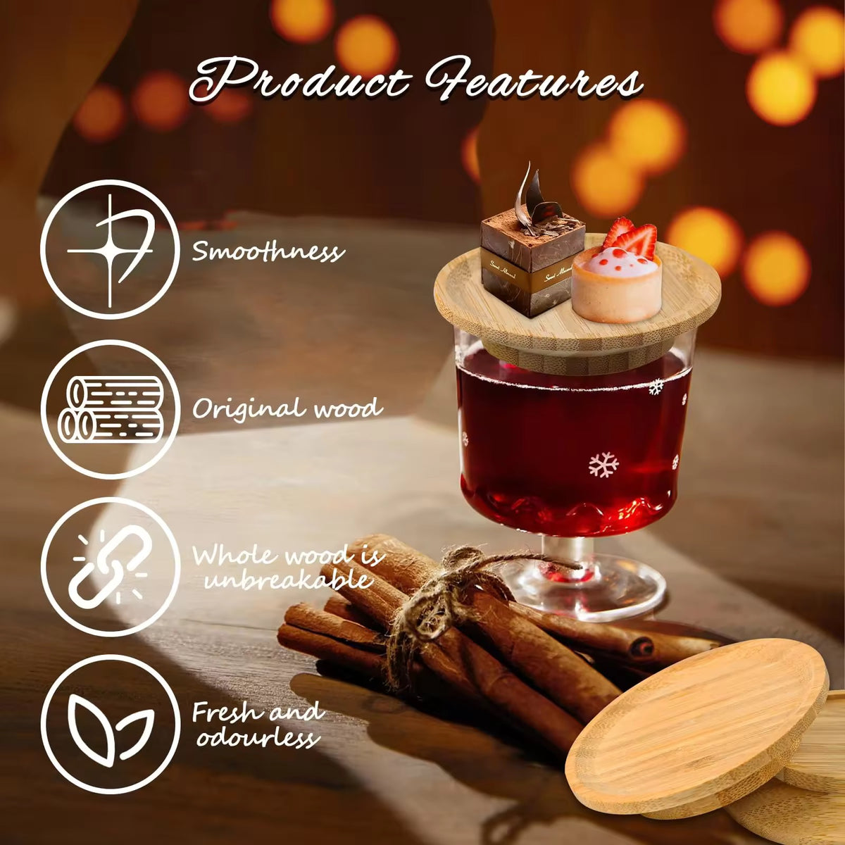 Bamboo Wine Glass Charcuterie Topper Set – Portable Mini Appetizer & Cheese Plate