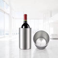 Double-Wall Insulated Wine Bottle Chiller – Iceless Tabletop Cooler Bucket