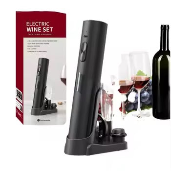 Luxury 4-in-1 Electric Wine Opener Gift Set – Automatic Corkscrew & Preserver Kit