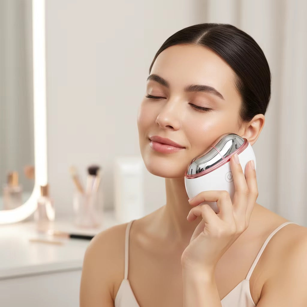 SilkRoute Luxe™ 5-in-1 Radiant Lift: Thermal LED & Microcurrent Facial Sculpting Device
