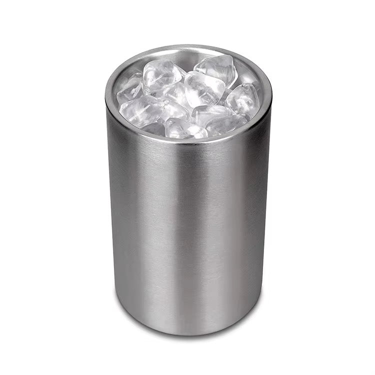 Double-Wall Insulated Wine Bottle Chiller – Iceless Tabletop Cooler Bucket